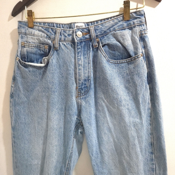 Princess Polly | Blue Distressed Women's Straight Leg Jean - Picture 3 of 13